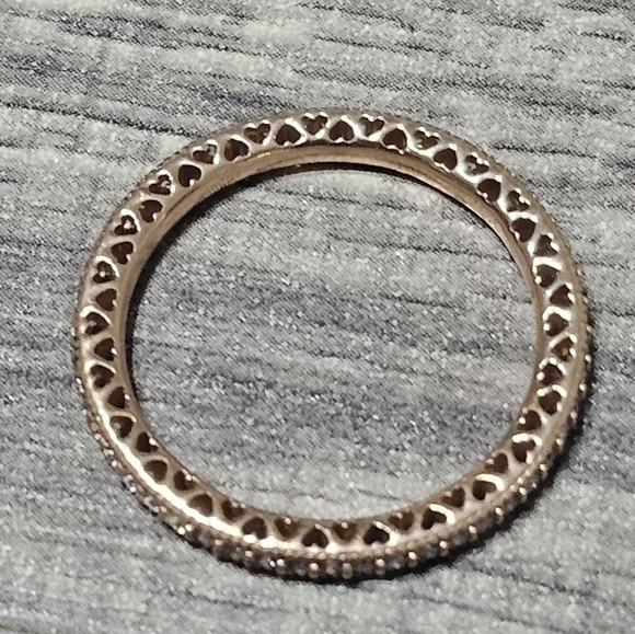 Authentic Pandora Sparkle & Hearts Ring - Picture 3 of 4